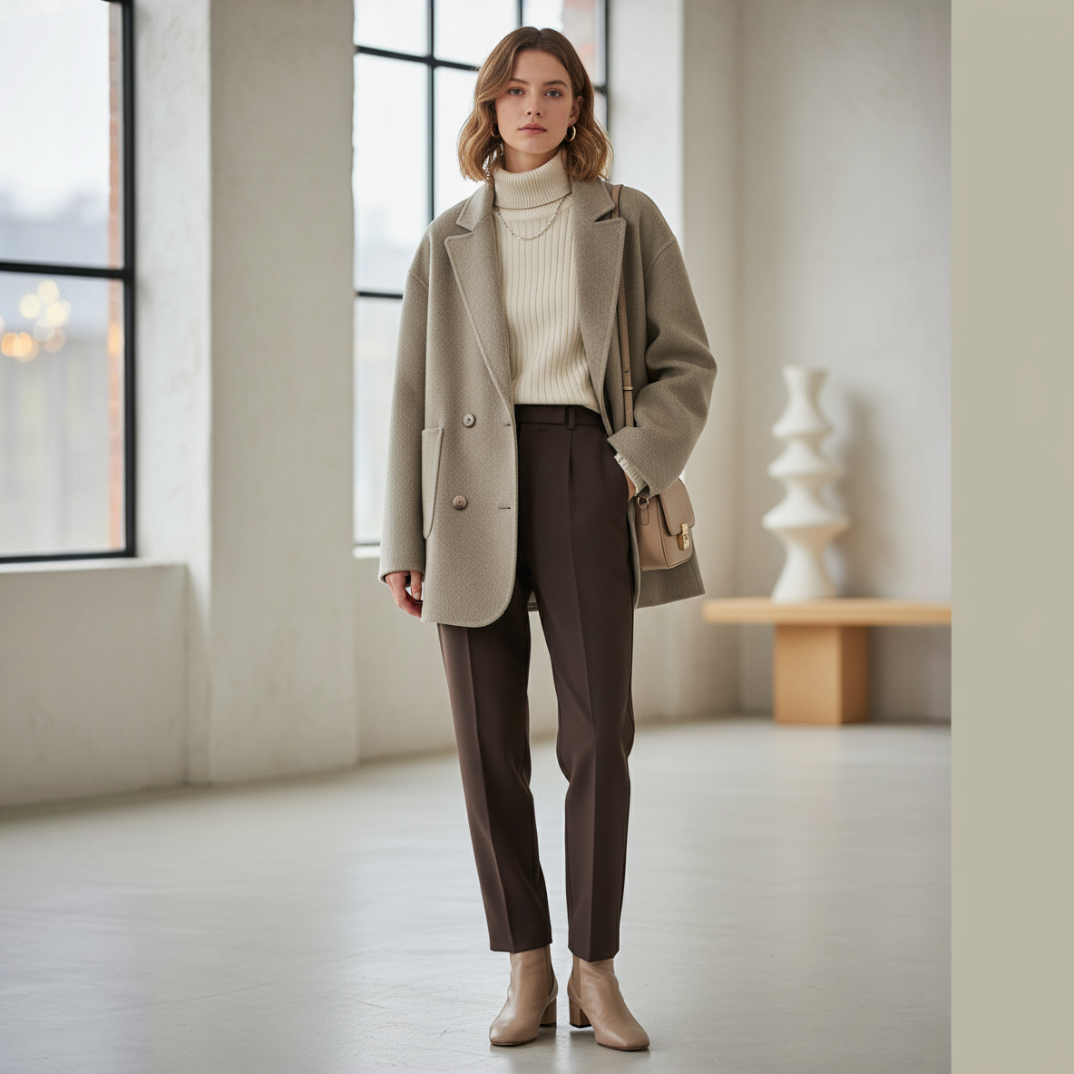 The Portia, oversized double-breasted coat