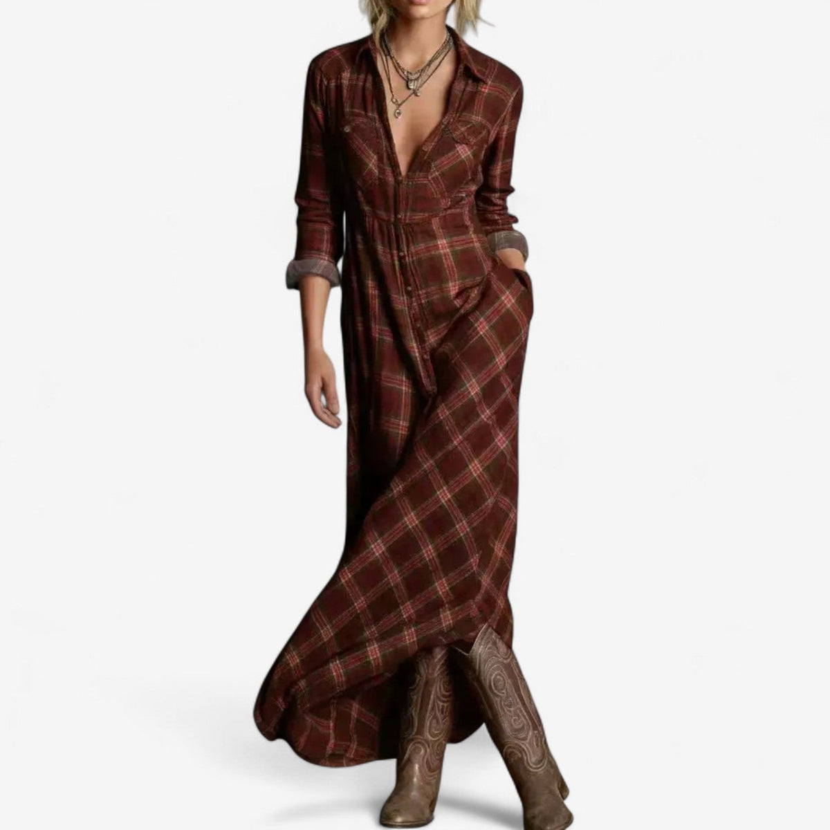The Perdita in Burgundy Check