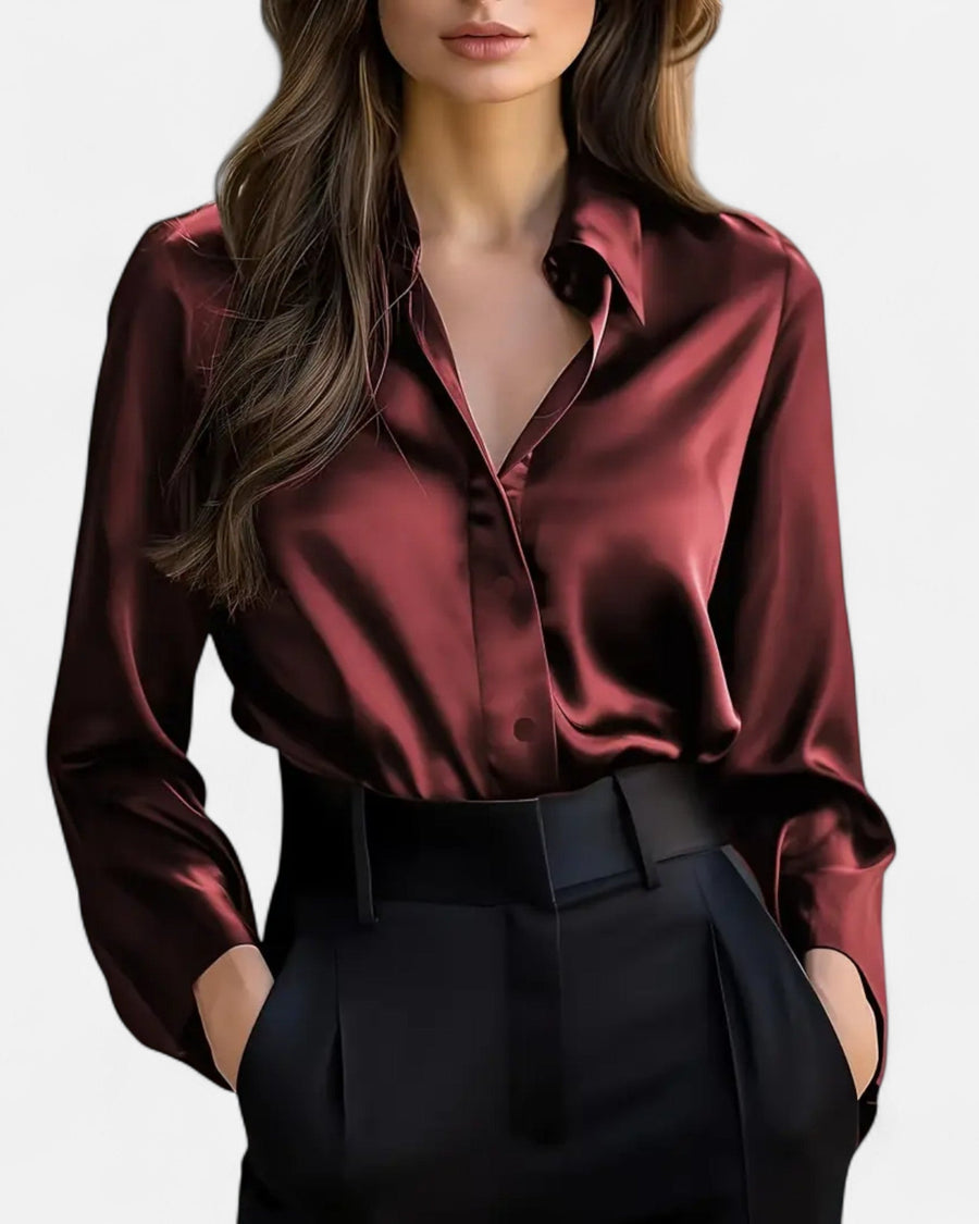 Selene London | Satin Button-Up Shirt